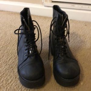 Black combat boots